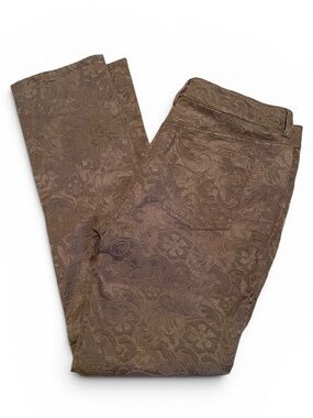 Chico's Taupe Paisley-Textured Pants Size 1 (8)